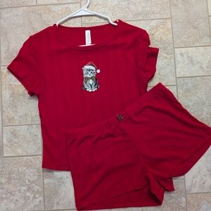 Wild Fable Red Cat Print Sleepwear Set